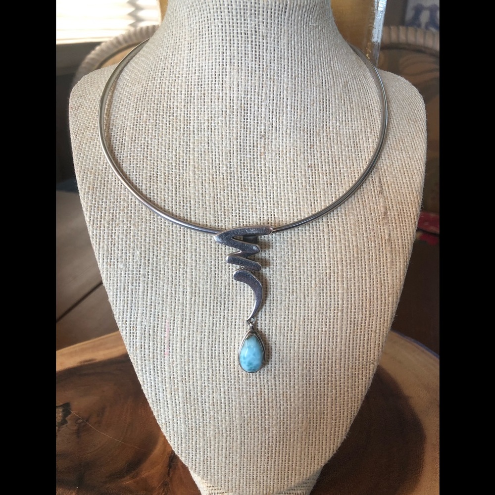 Moonstone Rain Drop in .925 Sterling Silver hanging from a Thunderbolt - 2-1/4”